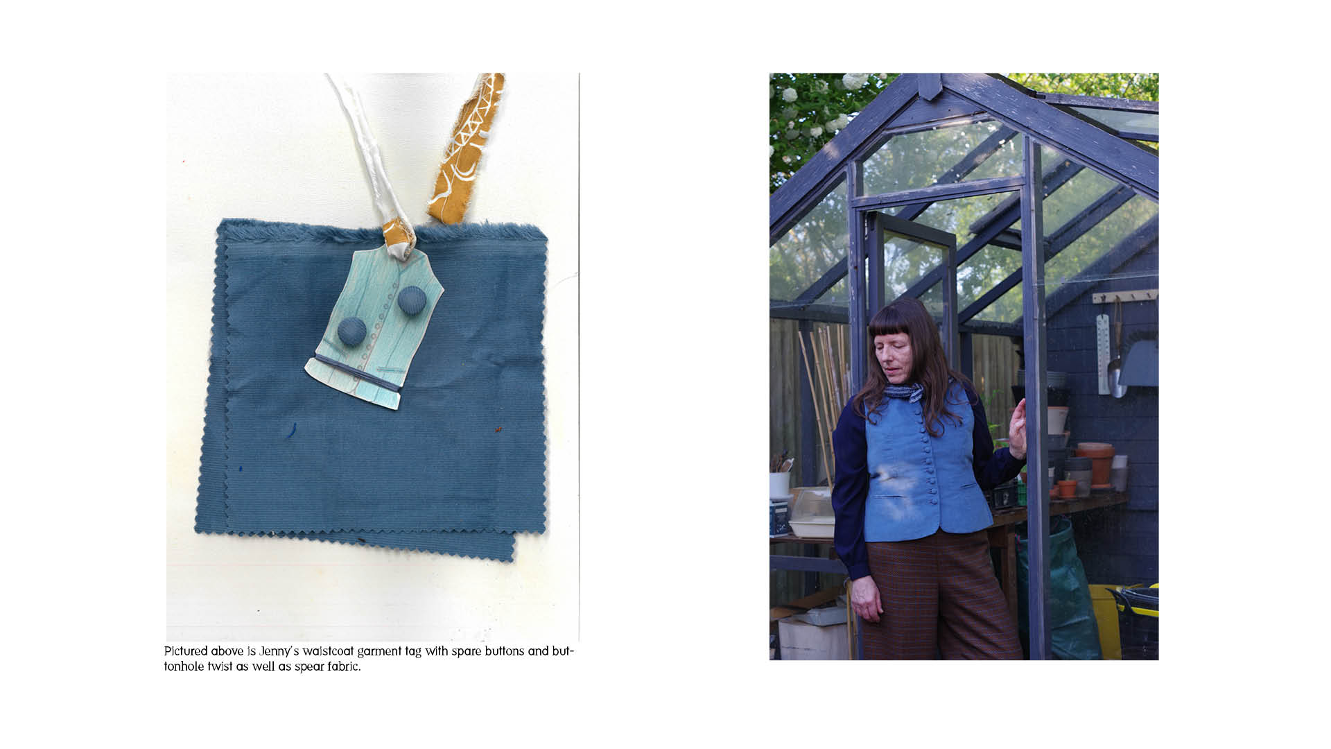 10 button high neck waistcoat made of a light blue baby chord 