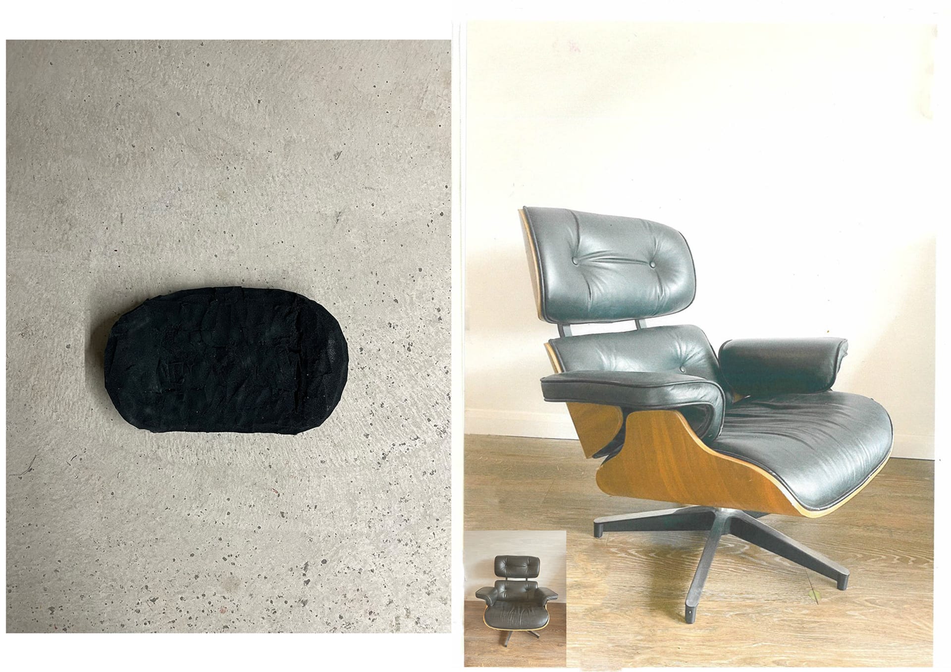1970's chair with textured foam sample