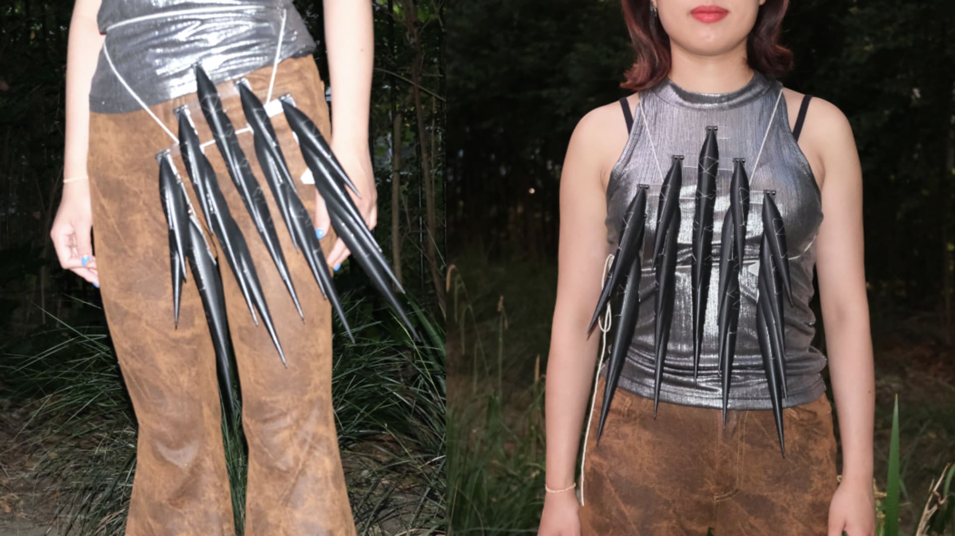 Some photos that show how the user is otherwise dressed, such as on their chest or legs