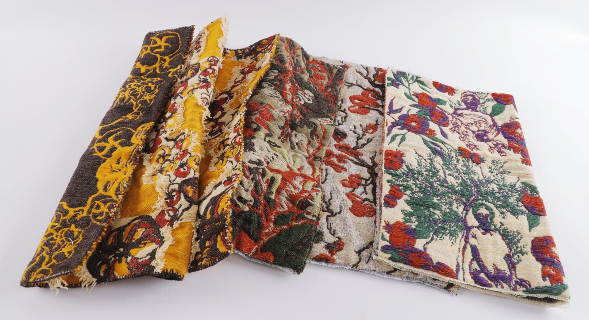 Jacquard final pieces with diifferent colours and textures.