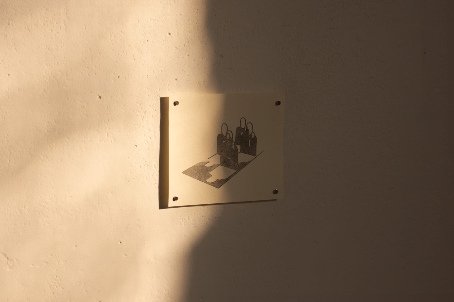 A5 phototransfer mounted to white wall with magnets