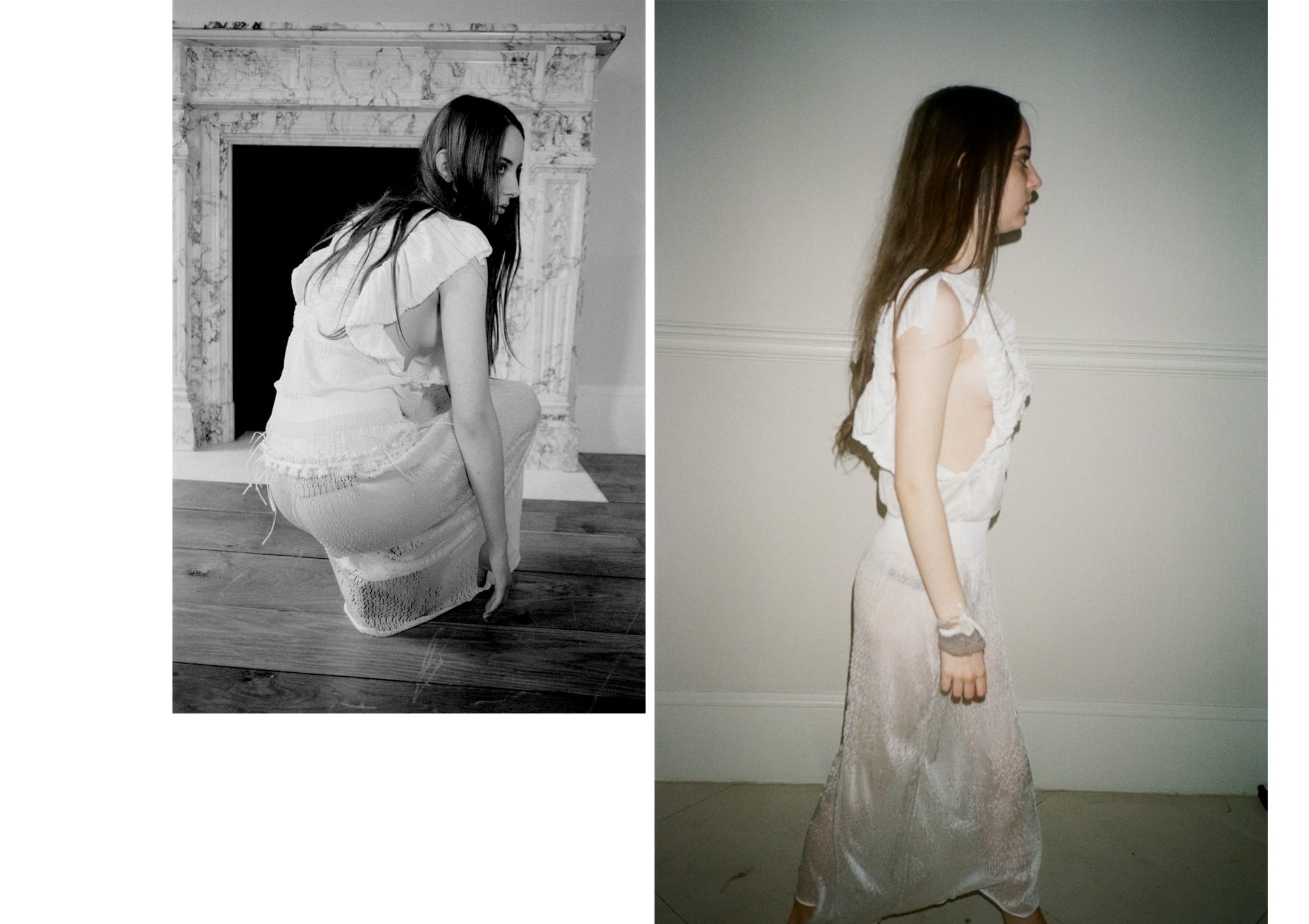 A girl posing in couture knitted dress with accessories representing the 'beautiful' within my project.
