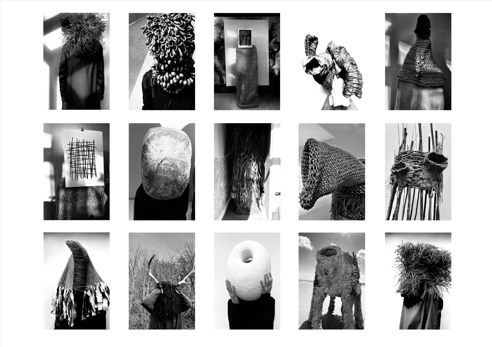 A set of images of monster-like forms. Based around thoughts on animism and traditional costumes of seasonal celebration.