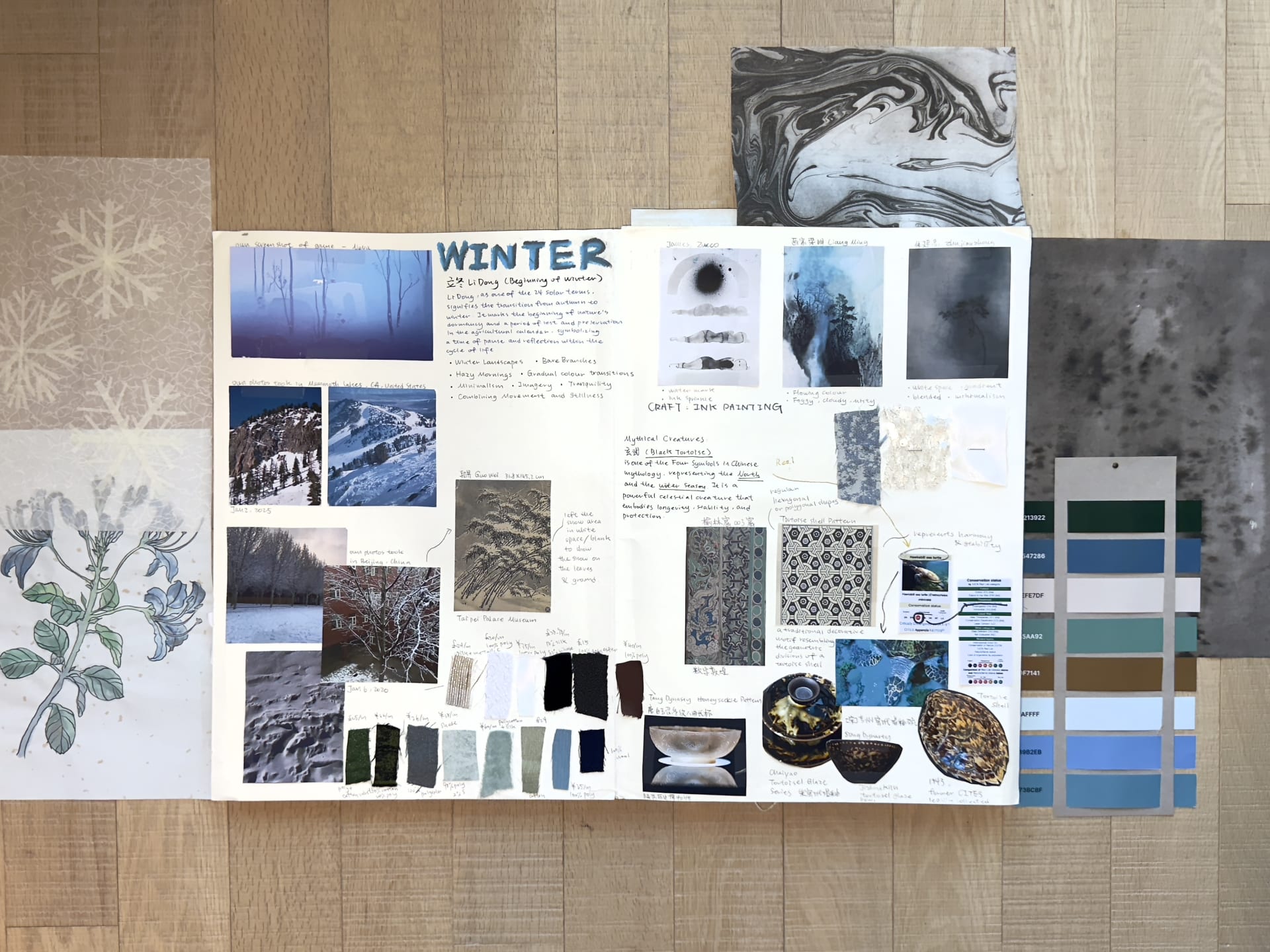 winter sketchbook page