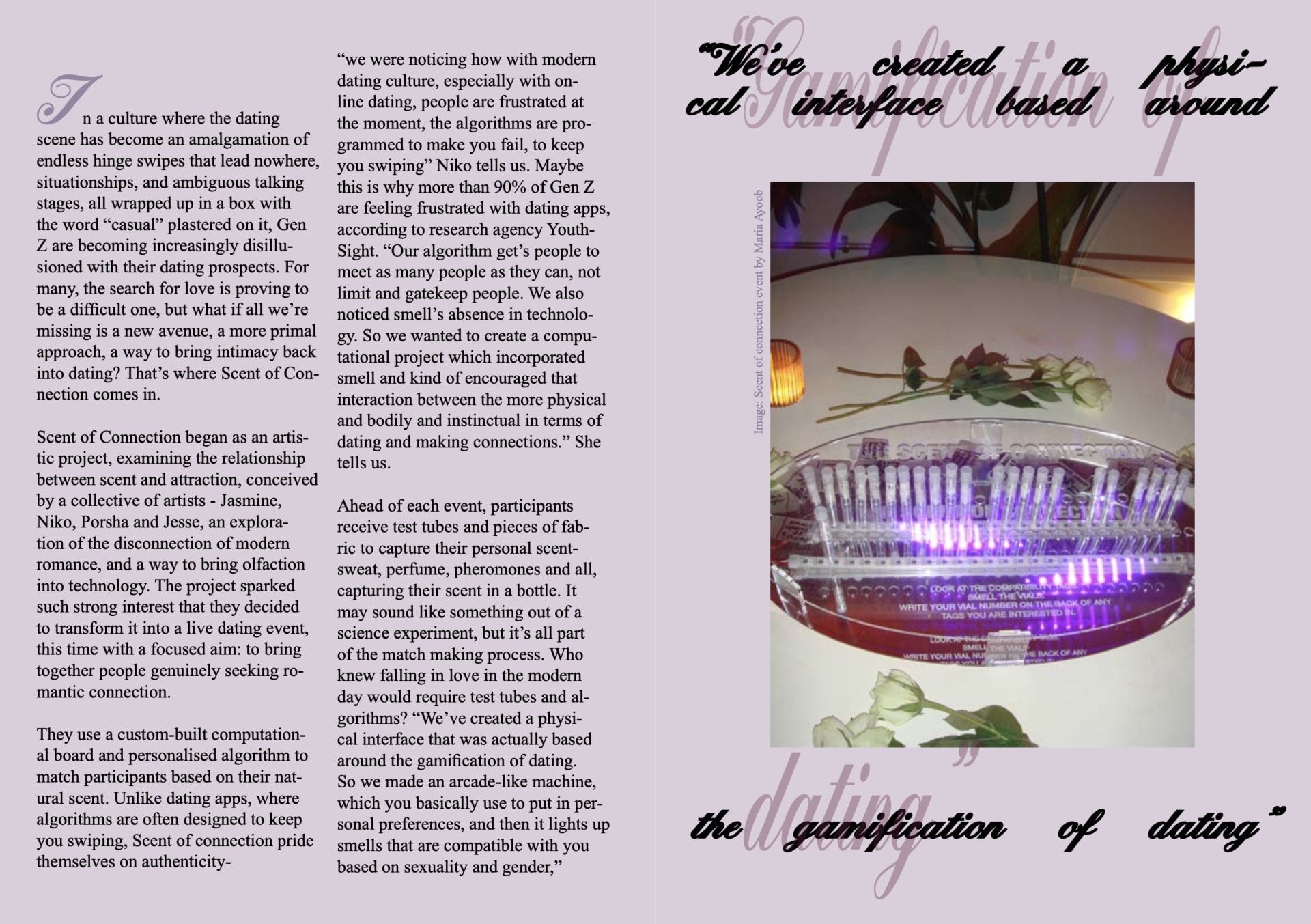 Article about smell dating, image of computational board