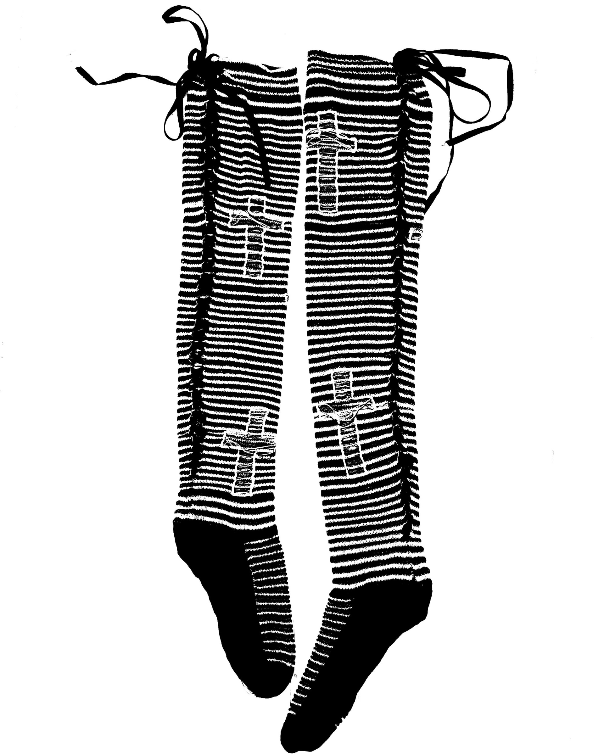 Knit cross socks in collaboration with Chanel Tsan.