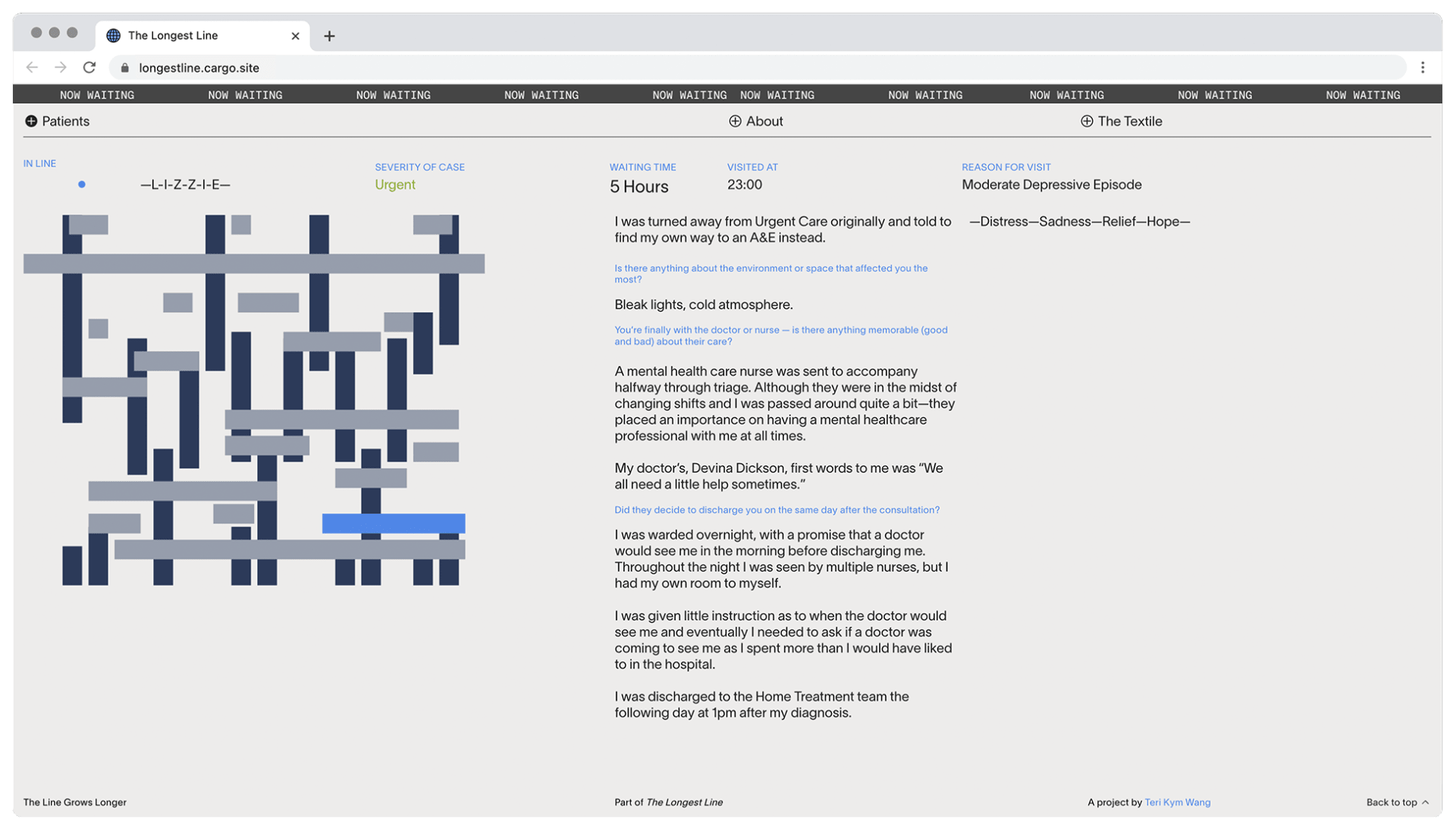 Website page for Lizzie