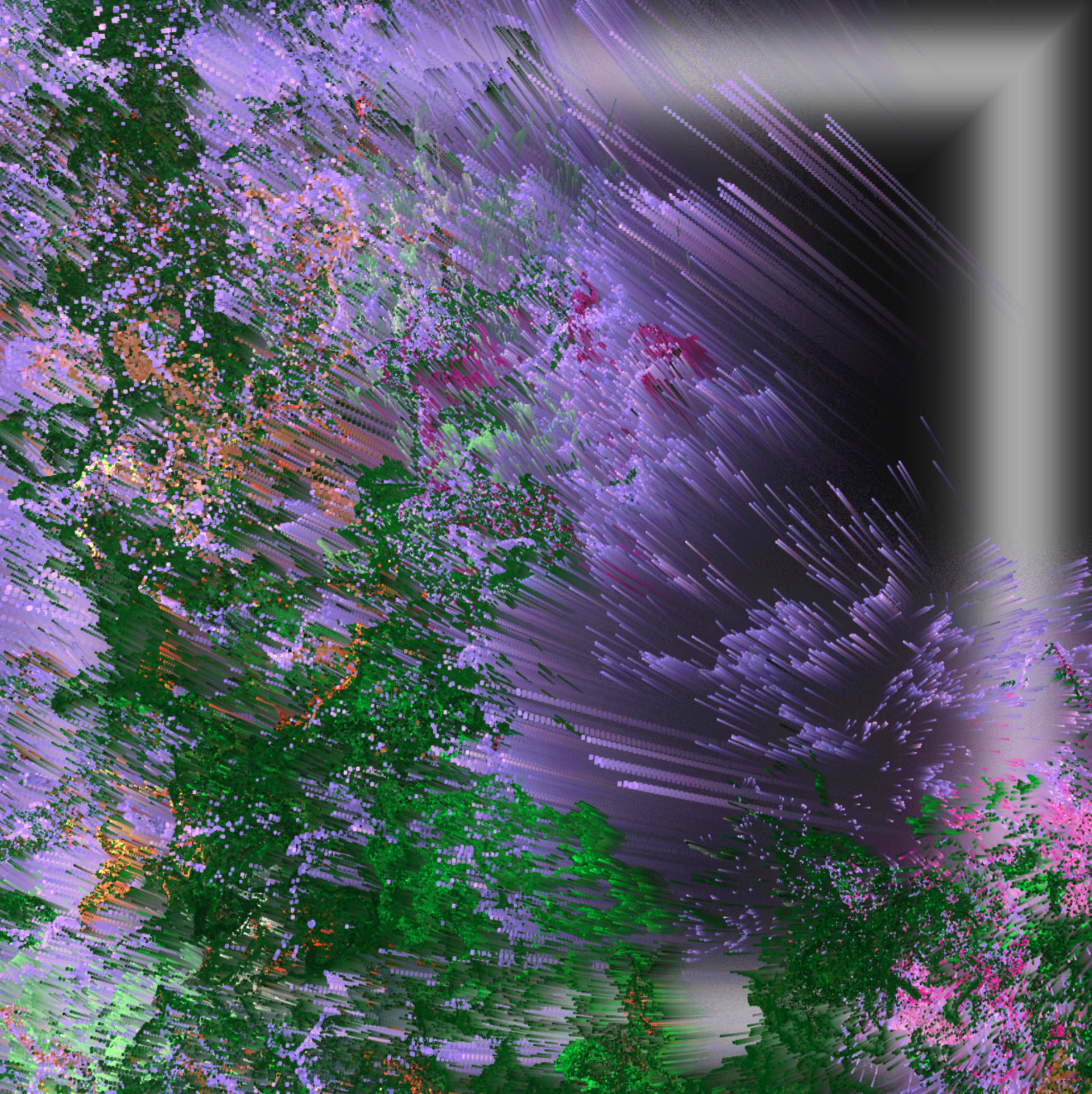 Image content with 3D virtual plant particle effect 