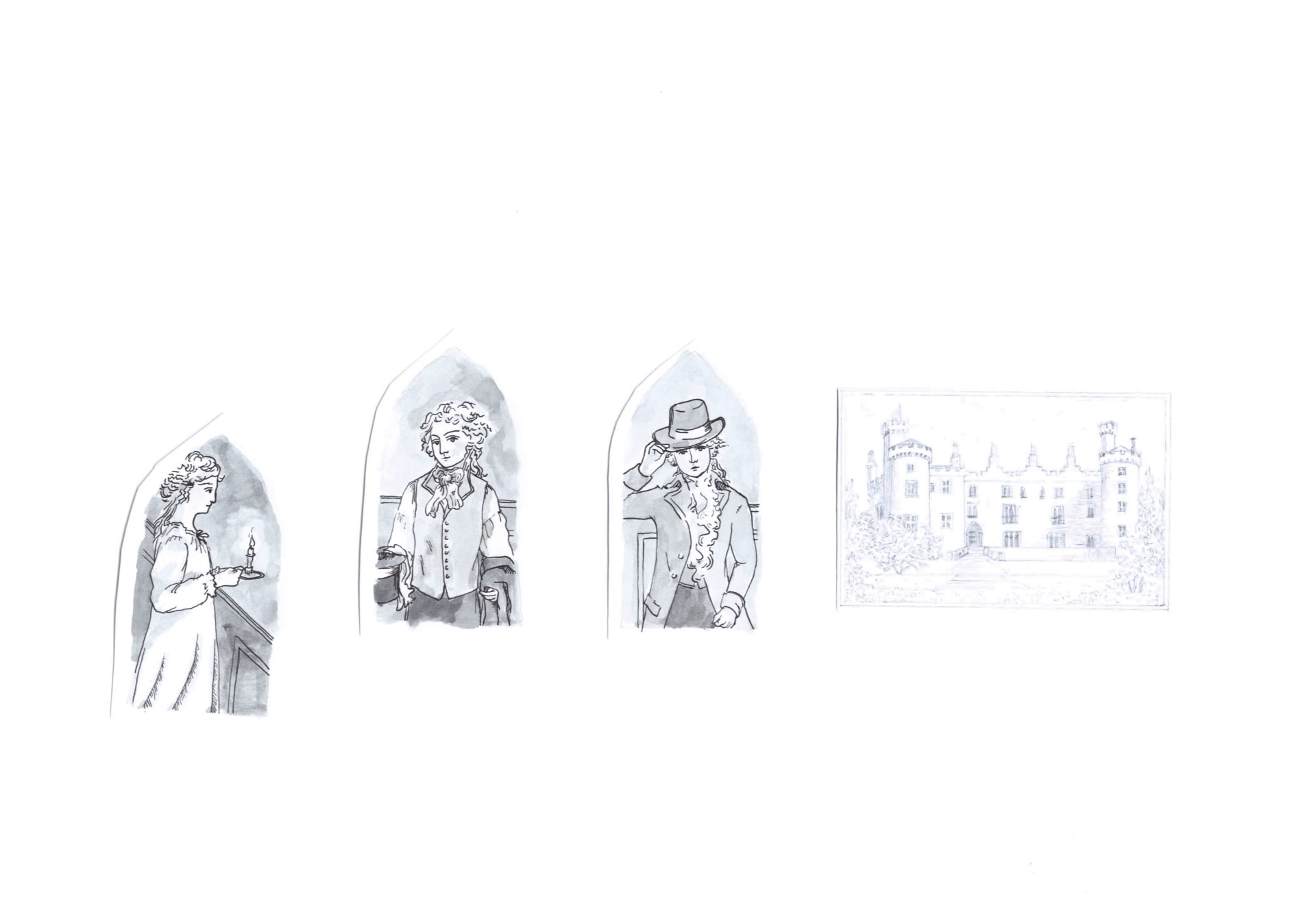 Sketches of characters 