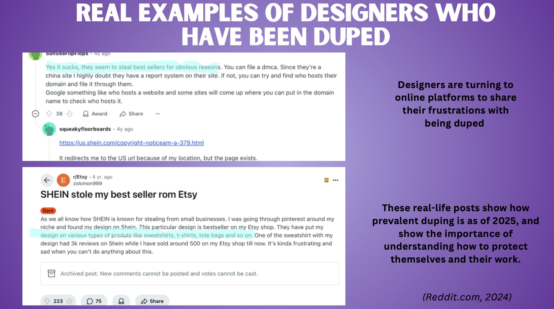 Image Showing Real Designers' Troubles with Dupe Culture 