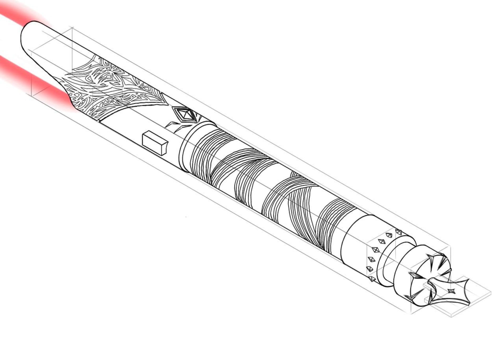Lightsaber sketch with no color