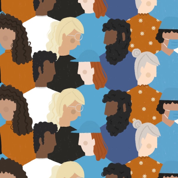 Illustration of coloured faces