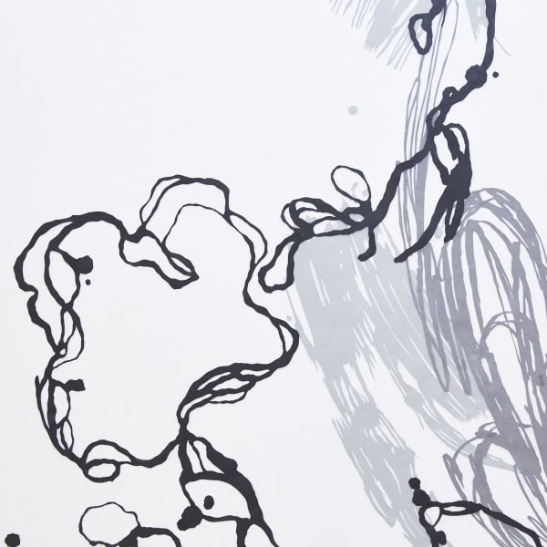 Abstract black and grey drawing by Meg Shipton - BA Fine Art Drawing.