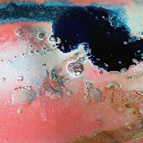 Pink, blue and white colours blending together