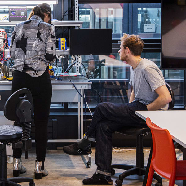 Students working in the studio