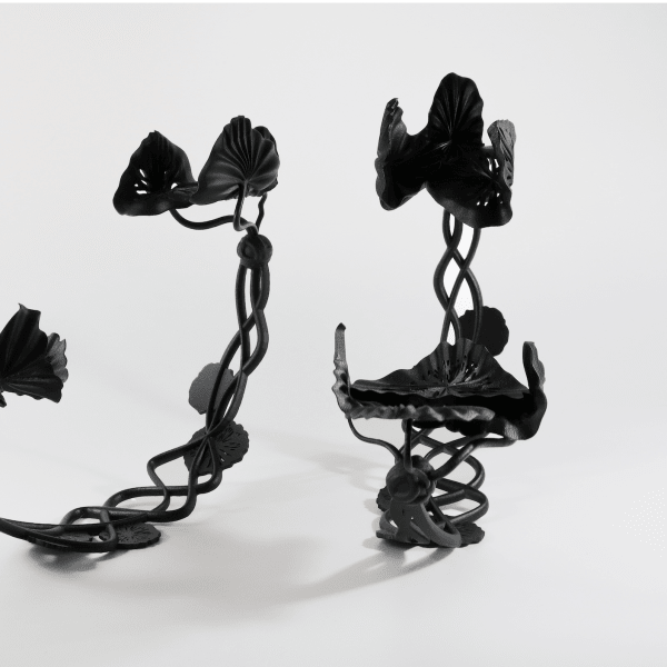 Delicate black, floral show design themed at fairies and witches.