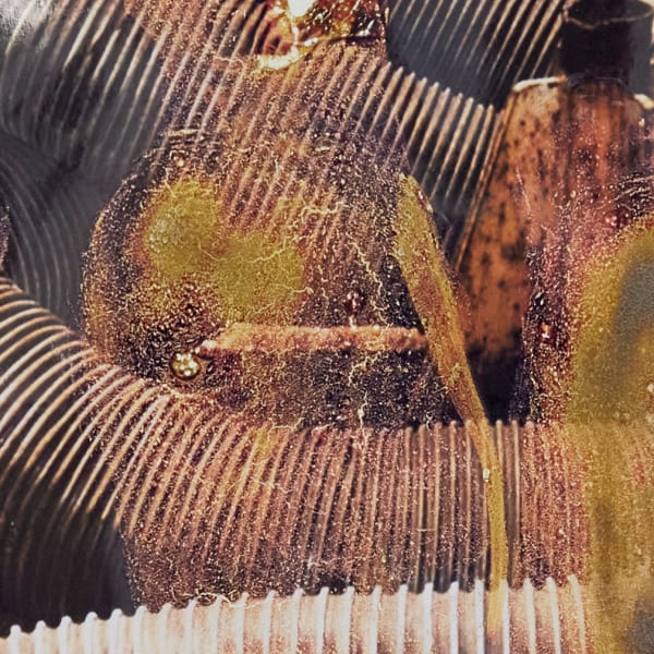 Photo of industrial piping and sprayed on oil. Work by Martin Del Busto - MA Fine Art: Photography, Camberwell College of Arts.