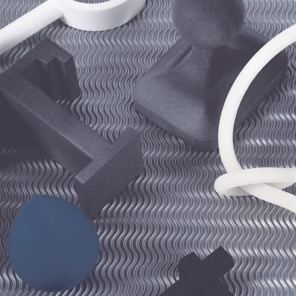 Computer-generated image of grey and white objects.