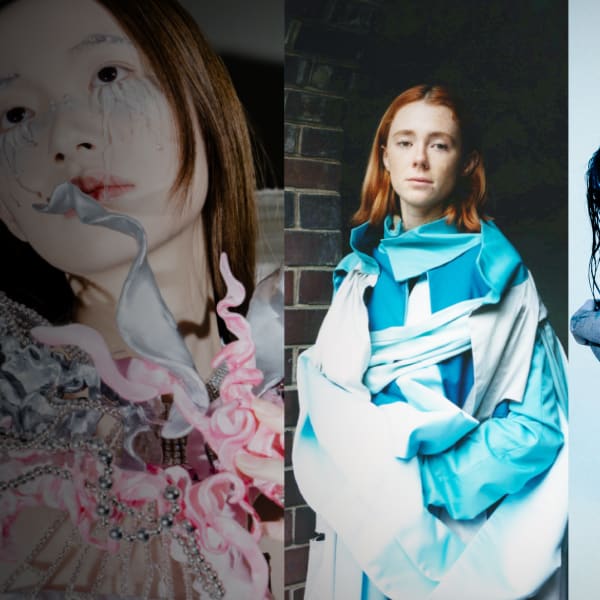 4 pieces of student work featuring female models.