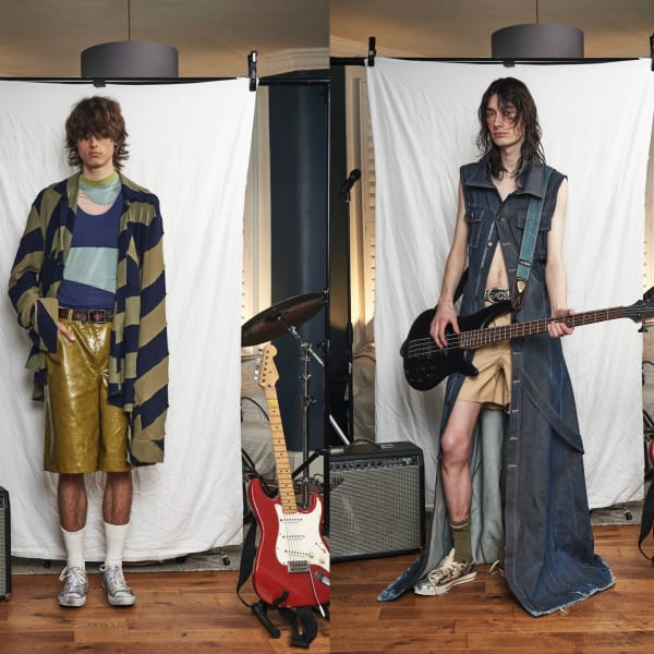 3 looks for male musician with amp and guitar in background.