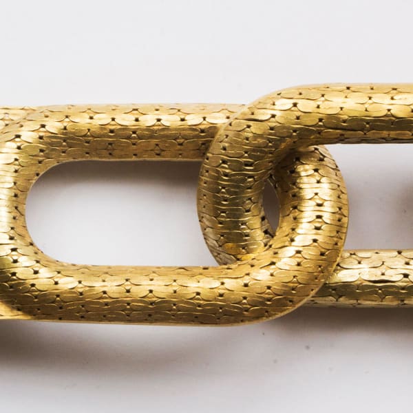 Detail of a gold linked chain