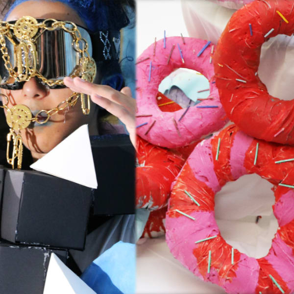 Examples of work made by fashion design and styling teenage students.