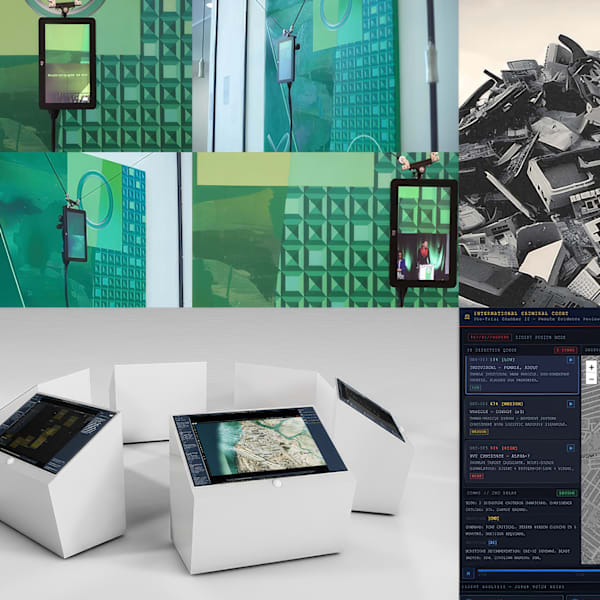Tessellated images of AI work. 