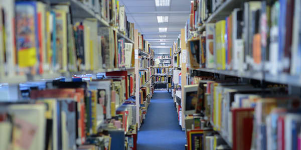 A row of books at the Camberwell Library