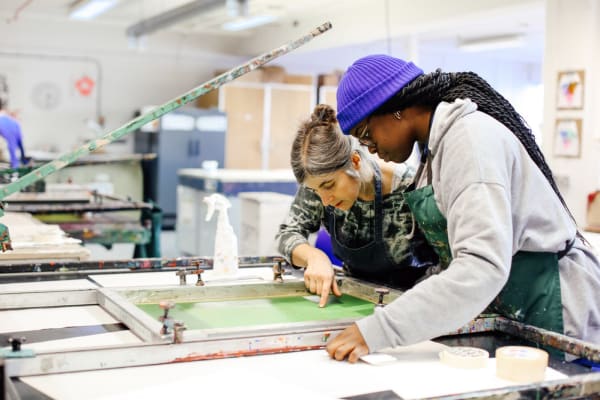 Jemimah Kabuye in the screenprinting studio