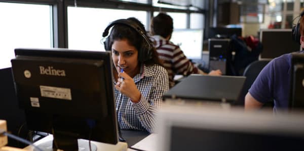 Girl working on a PC