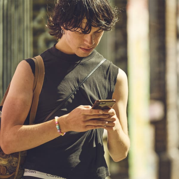 Student on phone