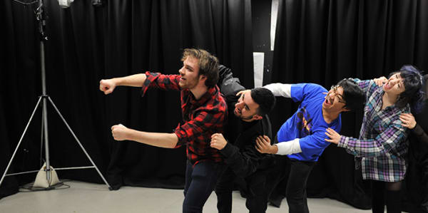 Performing Arts students rehearsing.