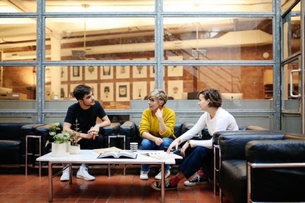 Miguel Desport and Marion Bisserier during their Internship at Pentagram