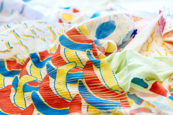 Colourful print on fabric 