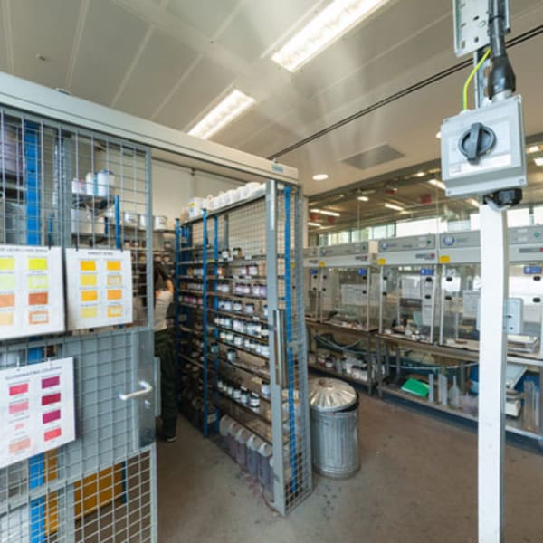 Inside the print and dye workshop at Central Saint Martins
