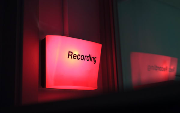 Red light indicating recording is taking place.