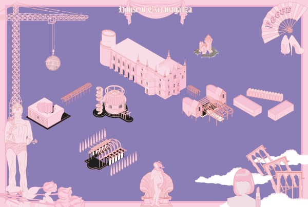 Illustrations of different structures for House of Extravaganza