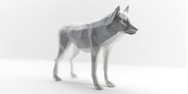 Angular white model of a dog