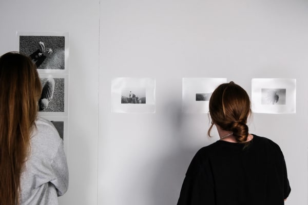 People viewing artwork