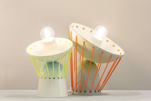 Image of two modern lamps featured at the Central Saint Martins degree show 2015