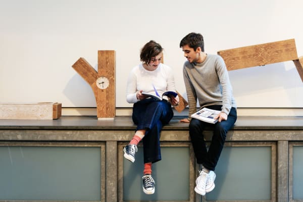 Miguel Desport and Marion Bisserier during their Internship at Pentagram