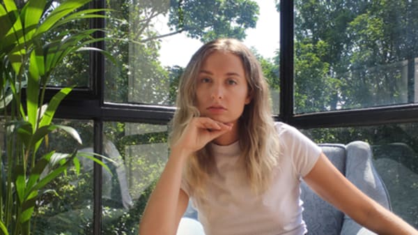 female student sitting
