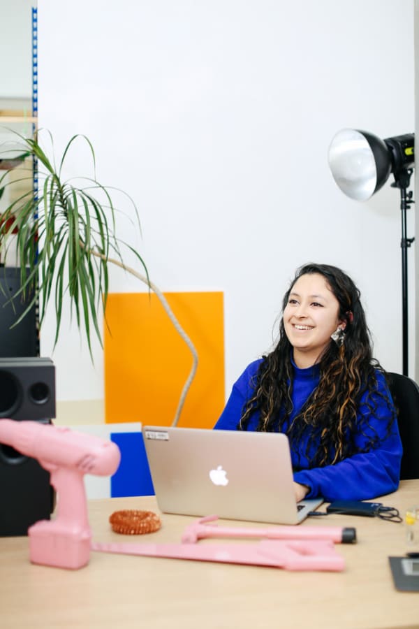 Student at a laptop 