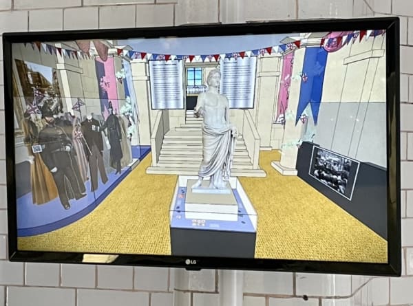 screen showing exhibition display