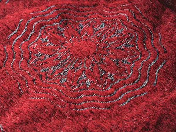 Red woven textile
