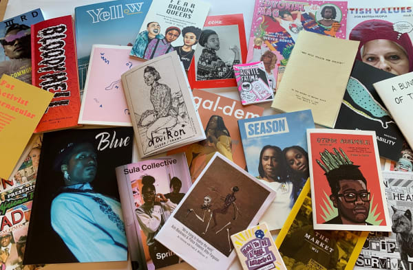 Selection of zines from the Special Collections at CSM Library
