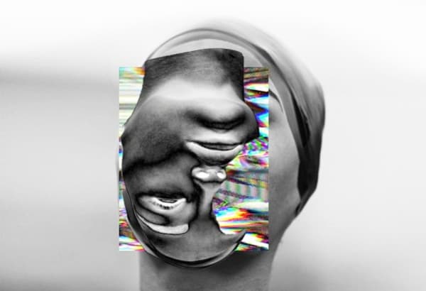 Distorted digital rendered face