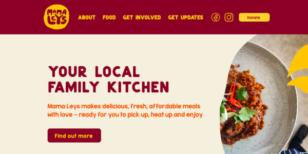 Image of a website design for healthy food