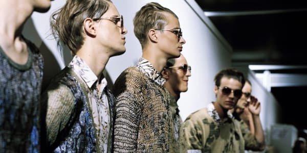 Models backstage at a James Long show