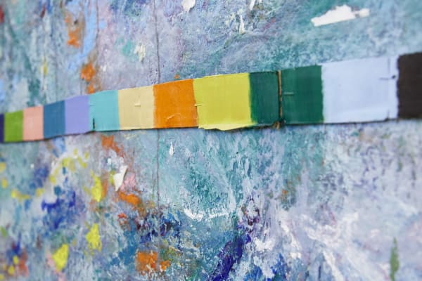 Multi-coloured abstract painting.